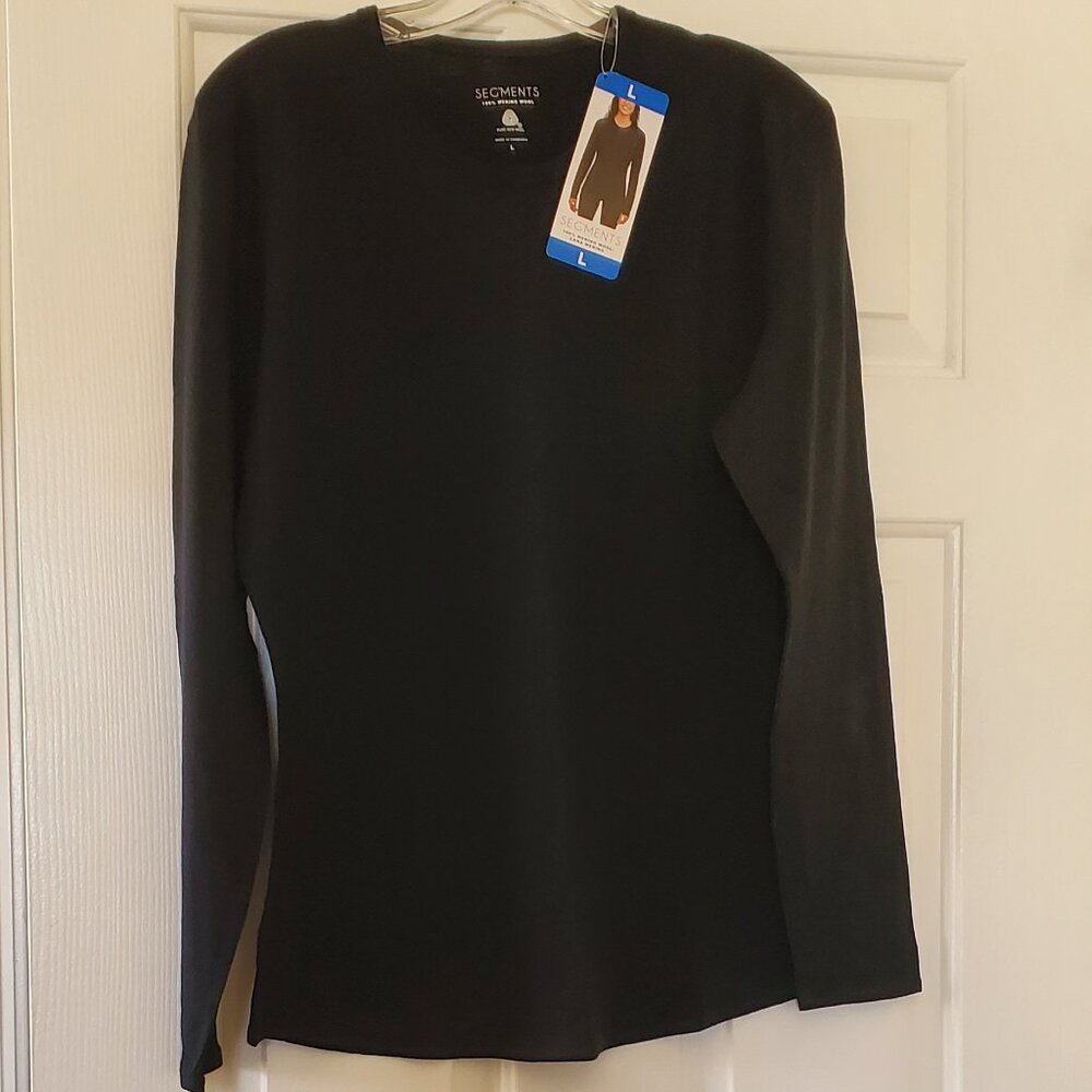 Segments 100% Merino Wool Shirt Black L NWT